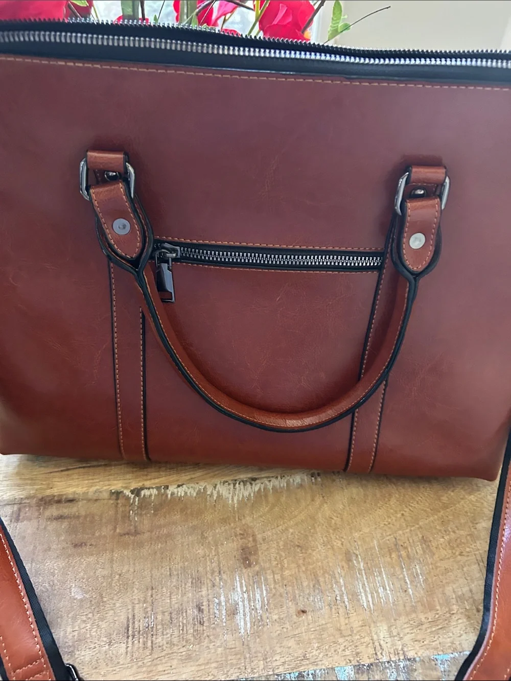 Large New Handbag or Briefcase Bag in BrownLeather. Never Used-